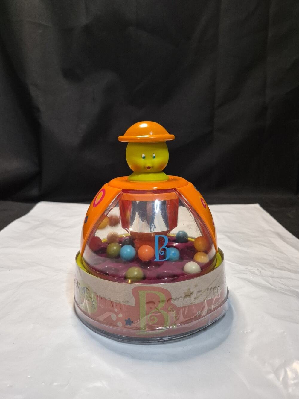 New Battat Poppitoppy Spinning Top Toy Tangerine Baby,Toddler,Kids Bounce Toy